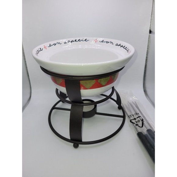 Unbranded Dining Mini Fondue Pot Tealight Votive Candle Holder With Forks New Poshmark